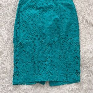 Loft Teal Lace Skirt